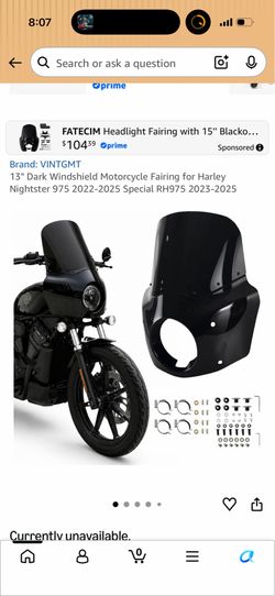 13" Dark Windshield Motorcycle Fairing for Harley Nightster -2025 Special RH-2025  PERFECT NIGHTSTER CUSTOM FIT: Exclusively for Night
