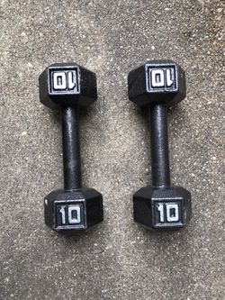 2-10lbs cast iron dumbbells