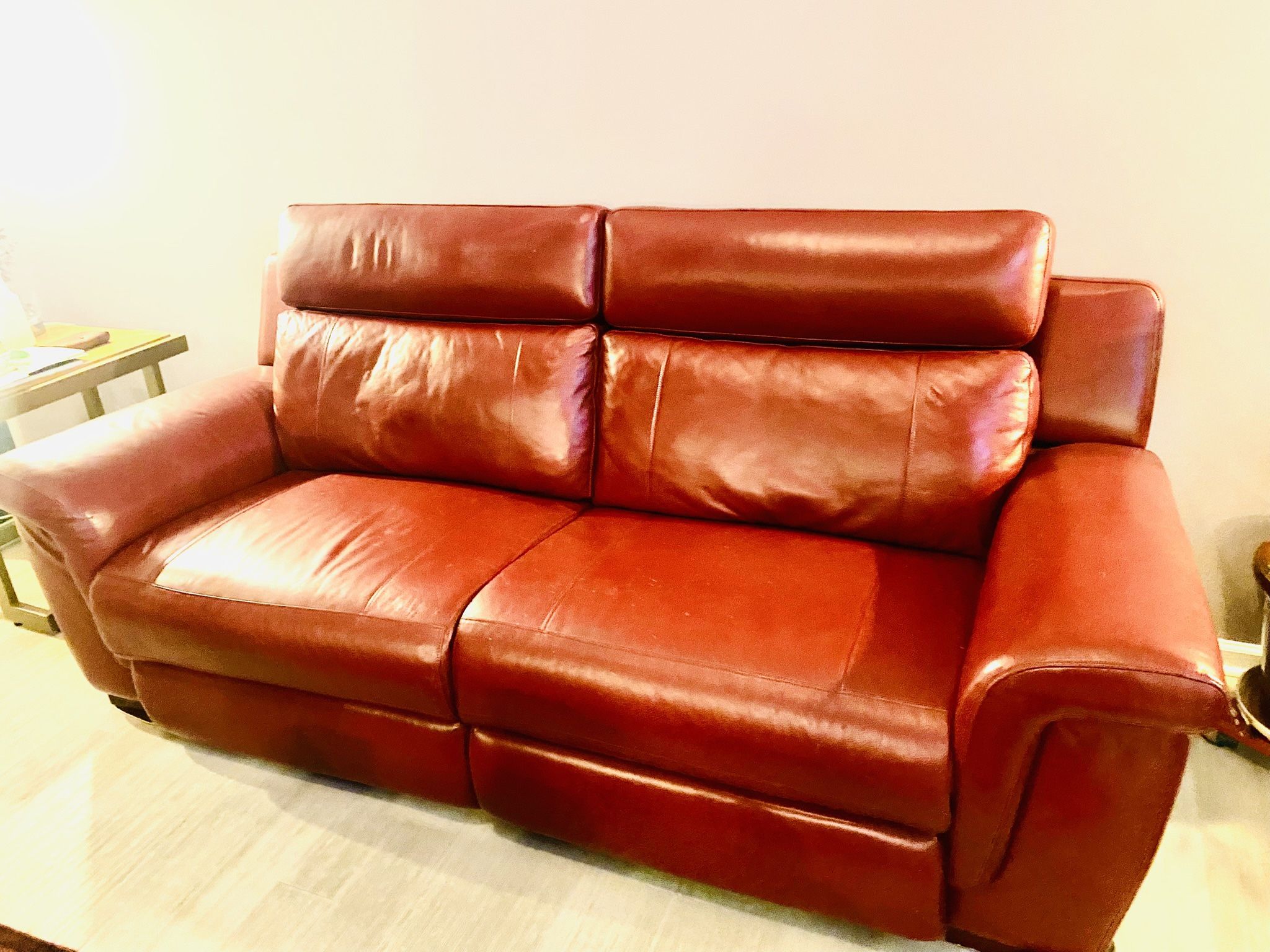 Red Soft Leather Living room Set