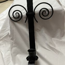 Hand Made Wrought Iron Hanging Candle Stick Holder
