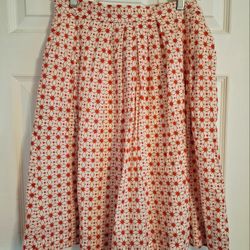 Women's Medium Red And White Floral Brighton  Skirt