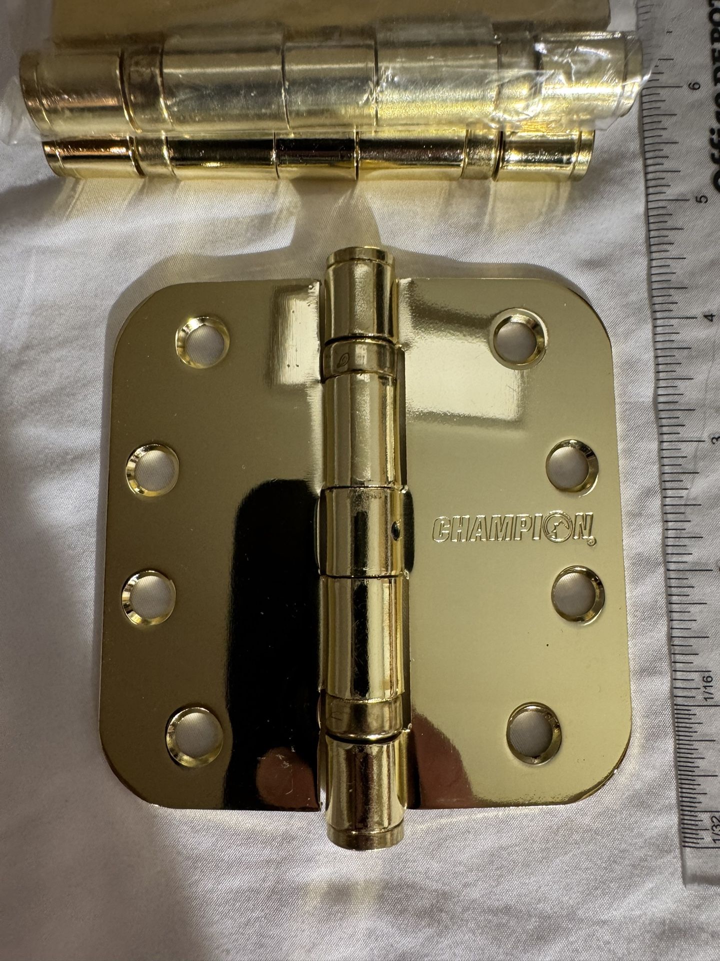 4 Heavy-Duty Champion 4x4 Polished Brass Door Hinges – New