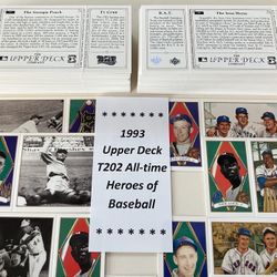 1993 Upper Deck All-Time Heroes of Baseball (T202) - 165-card base set   (*4 SETS AVAILABLE)