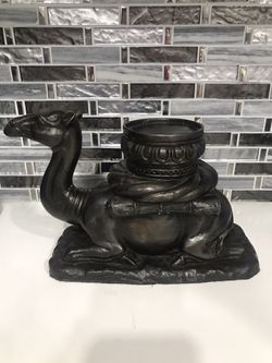 Antique Cast Metal Camal Inkwell 11” Long, 7” Tall 