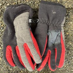 Non Name Brand Fleece Gloves Red And Black For Kids