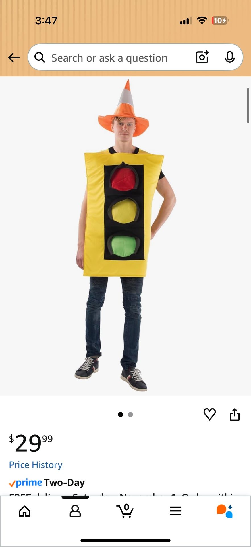 Dress Up America Traffic Light Costume and Safety Cone Hat - For Men (one size)
