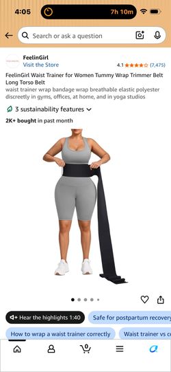 FeelinGirl Waist Trainer for Women Tummy Wrap Trimmer Belt Long Torso Belt waist trainer wrap bandage wrap breathable elastic polyester discreetly in 