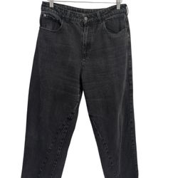 Emporio Armani Black Glitter coated women straight leg jeans 32 waist 30 length