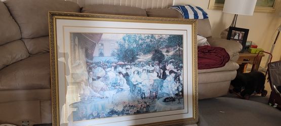 Large Wall Art. Beautiful gold frame with glass. 55 X42
