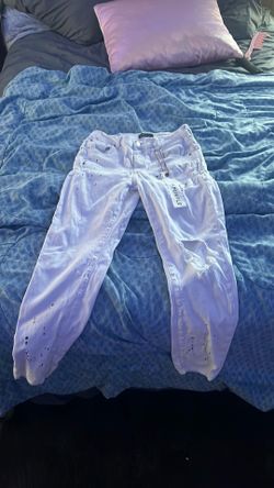 purple jeans white