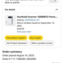 16000 BTU Portable Air Conditioner Lightly Used