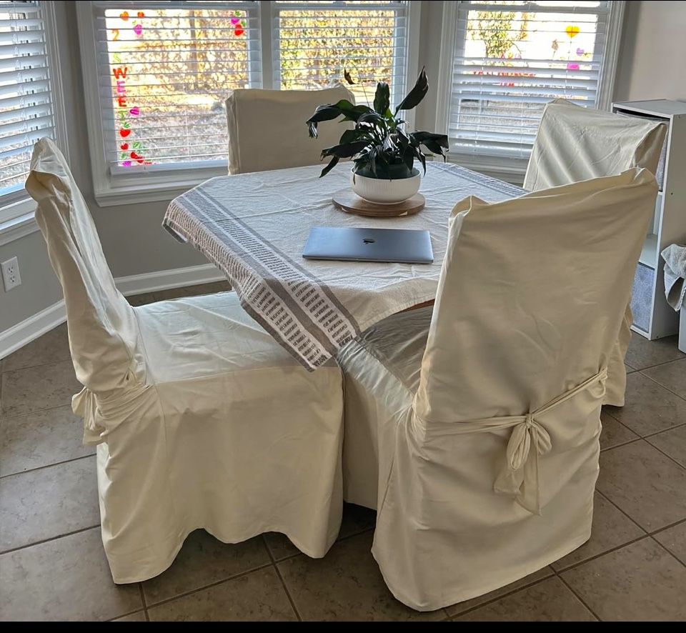 6-100% Cotton Chair Covers - For Farm House Or Classical Look 