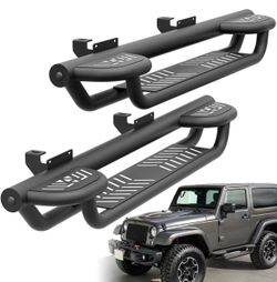 Side Rails Nerf Bars Running Boards For 2007-2018 Jeep Wrangler JK JKU 2 Doors