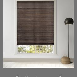 LazBlinds Cordless Bamboo Roman Shades, Privacy Blinds For Interior Windows, Room Darkening Roll Up Bamboo Blinds For Home & Patio, 33.5" W X 64" H, B