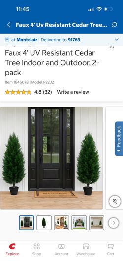 Faux 4’ UV Resistant Cedar Trees – 2 Pack Indoor / Outdoor