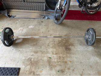 Olympic weights with bar