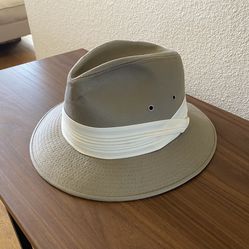 Dorfman Pacific Canvas Safari Fedora - Beige (7 - 7 1/8)