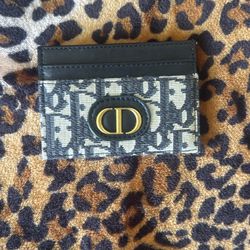 30 Montaigne Freesia Card Holder Blue Dior Oblique Jacquard