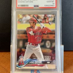 2018 Topps Update Shohei Ohtani Rookie Debut #US285 PSA 10