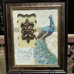 Peacock Artwork Framed