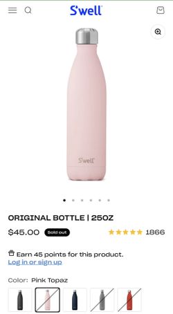 S'well Original Bottle in Pink Topaz 25 oz 750 ml New never used Retail $45  