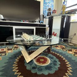 Glass coffee table