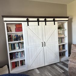 Barn Door TV Console Book Shelf  (2 Available)