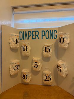 Diaper Pong  Board - Baby Shower Game