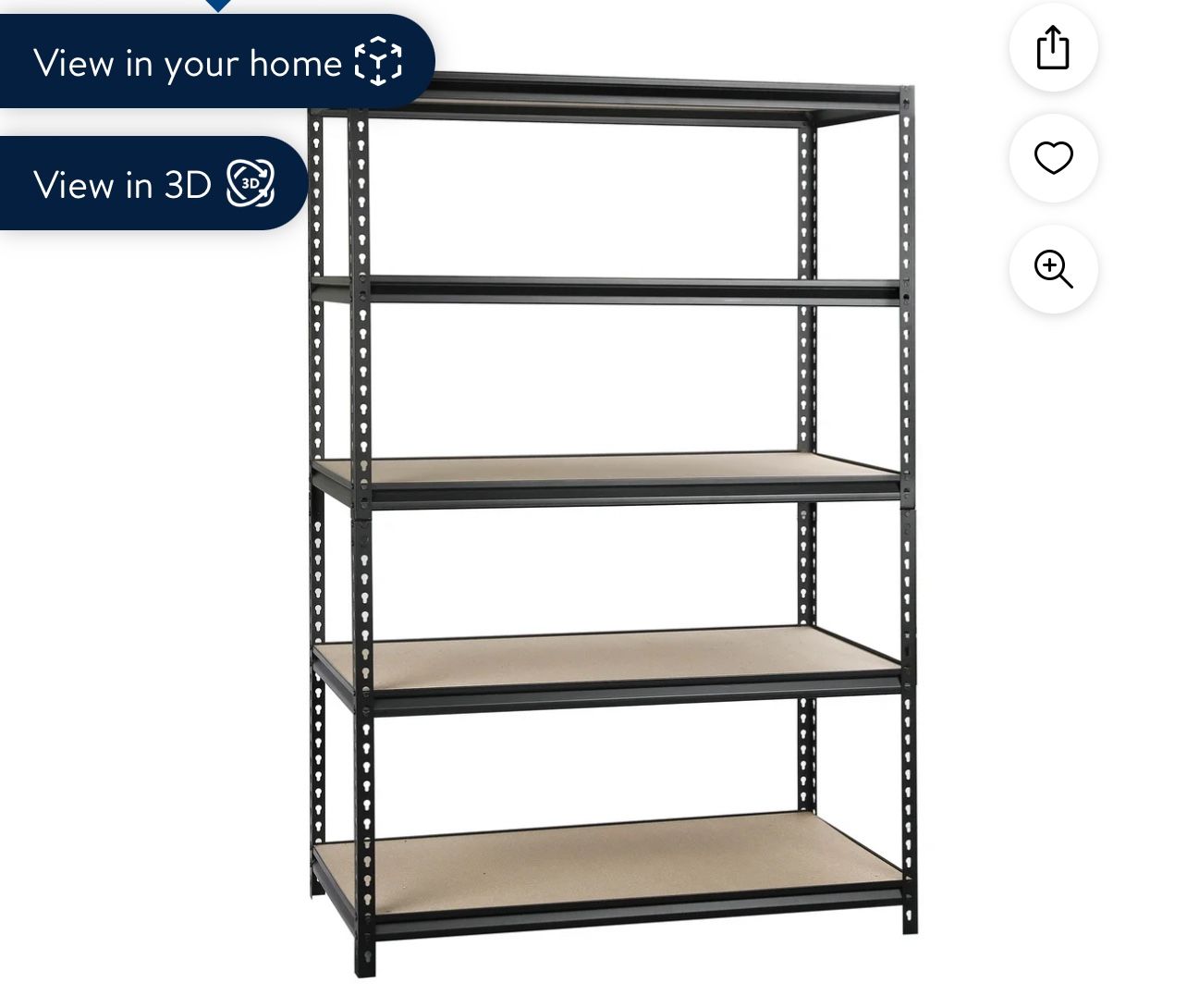 WORKPRO 48-Inch 5-Tier Freestanding Shelf with Particle Board Shelves, 800 lb. Capacity, Adult