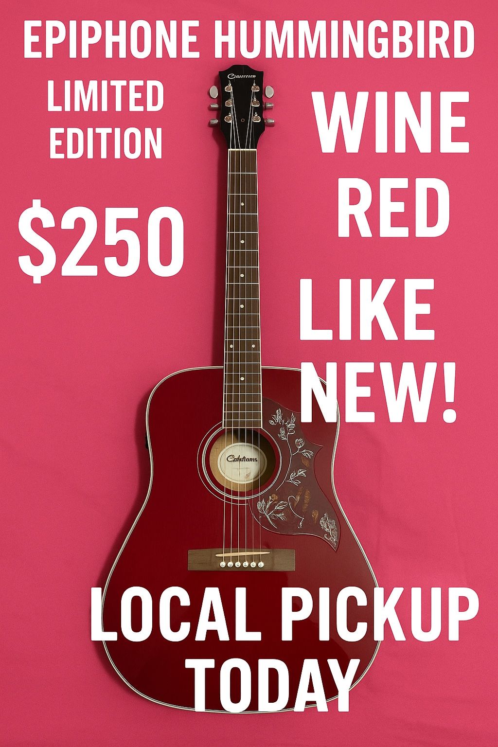 Epiphone Hummingbird Limited Edition Wine Red