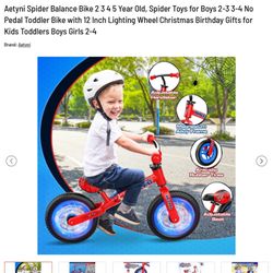 Aetyni spider pallet bike for ages 2 to 5 with lighting wheels