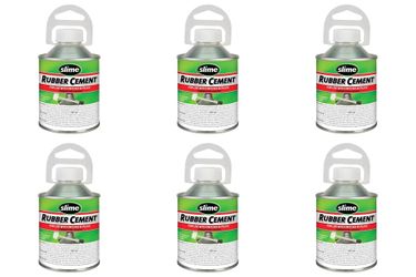 Slime Rubber Cement 8oz Brush-Top Cans 1050 - 6 Pack - NEW - OBO