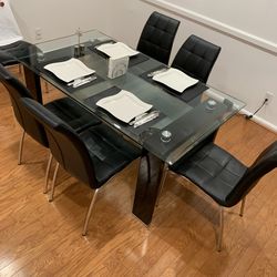 Glass dining table