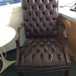 2 High Backed Leather Chairs 