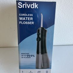 Water Dental Flosser for Teeth – 300ML Cordless Oral Irrigator with 6 Replaceable Jet Tips, 3 Modes