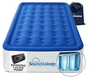 SoundAsleep Dream Series Raised Queen Air Mattress, Built-in Pump, Blue