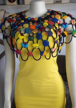 Buttons and beads cape - one size fits all