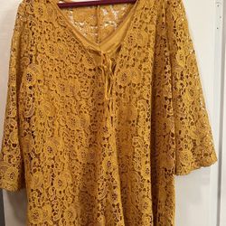 Lane Bryant Gold Lace Dress 