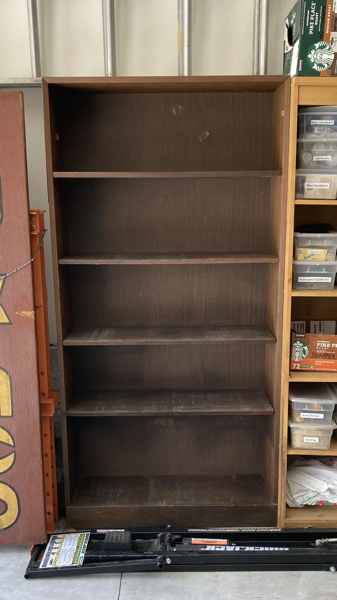 Large bookcase for garage or shed storage