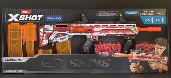 Zuru X-shot Skins Pro Series Longshot Blaster, 4 magazines, 200 foam darts