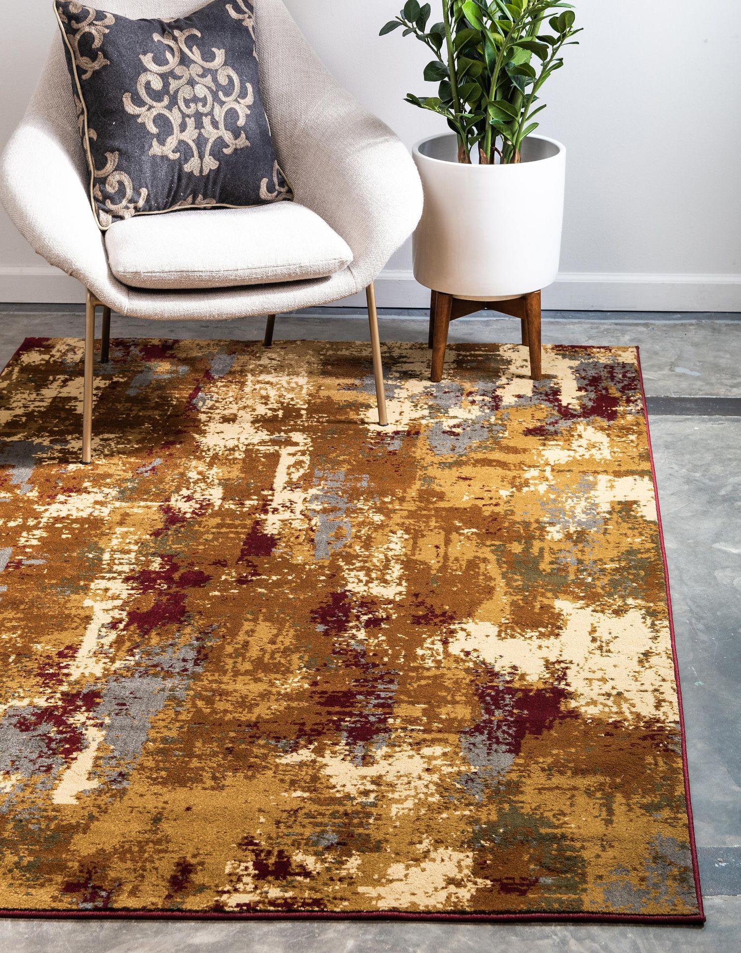 New modern rug size 5x8 nice beige tan carpet