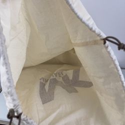 MICHAEL KORS Beige Creme Brown Logo Drawstring Tote Dust Bag Thumbnail