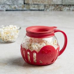 Red 1.5 Quart Borosilicate Glass Micro-Pop Microwave Popcorn Popper (Tasty)

