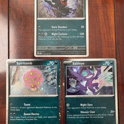 Pokemon Spiritomb, Sableye & Darkrai Cosmo Holo Lot of 3 MINT! TIN FRESH!!