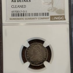 1833 Capped Bust Dime NGC AU Details Early US Silver