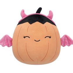 brand new Squishmallows Original 8-Inch Margie Pumpkin in Pink Devil Costume - Official Jazwares 