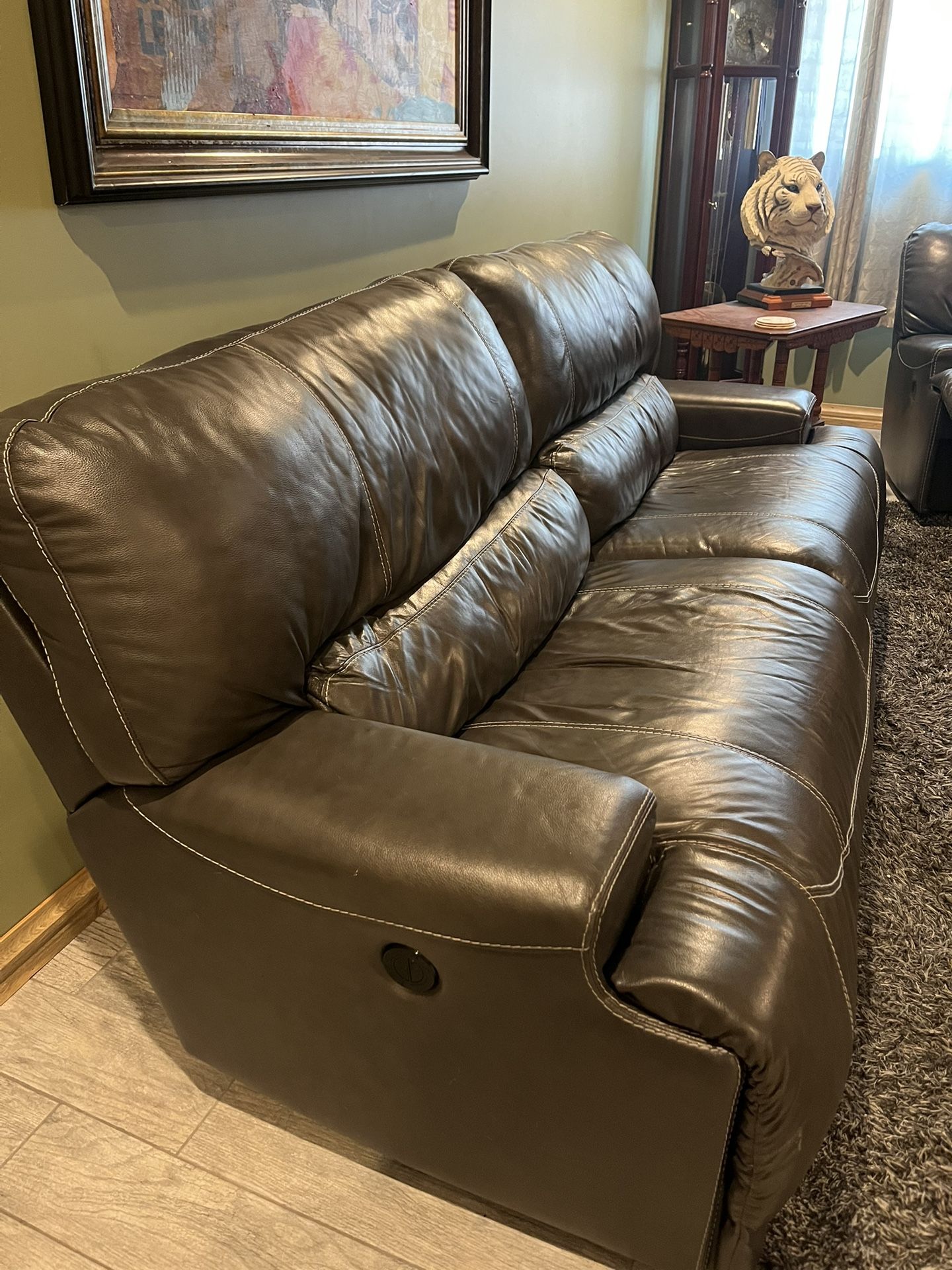 Ashley Leather Couch/Oversize Chair