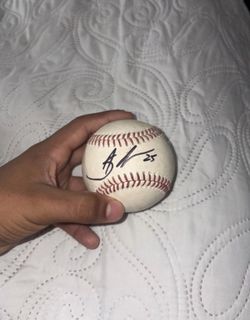 Ball Signed By Eduardo Rodriguez And Anthony Santander For The WBC 2023