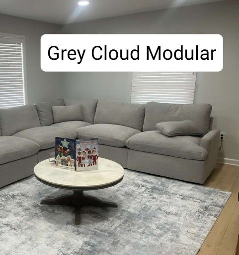 Gray Cloud Modular Sectional Couch Sofa
