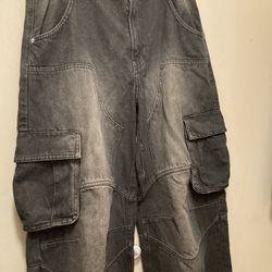 Bershka Woman Baggy Cargo Jean Size 30 